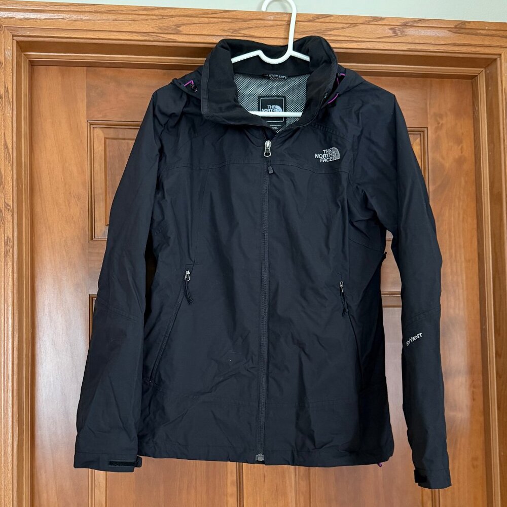 Northface Women's Sz L HyVent black rain jacket